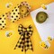 3 Pack 18 Yard Bumble Bee Ribbon Wired Polka Dot Wired Edge Ribbon Bee Vertical Stripe Craft Ribbon Decorative Ribbon for Wrapping, Party Decoration, Hair Bows, Crafting and Sewing